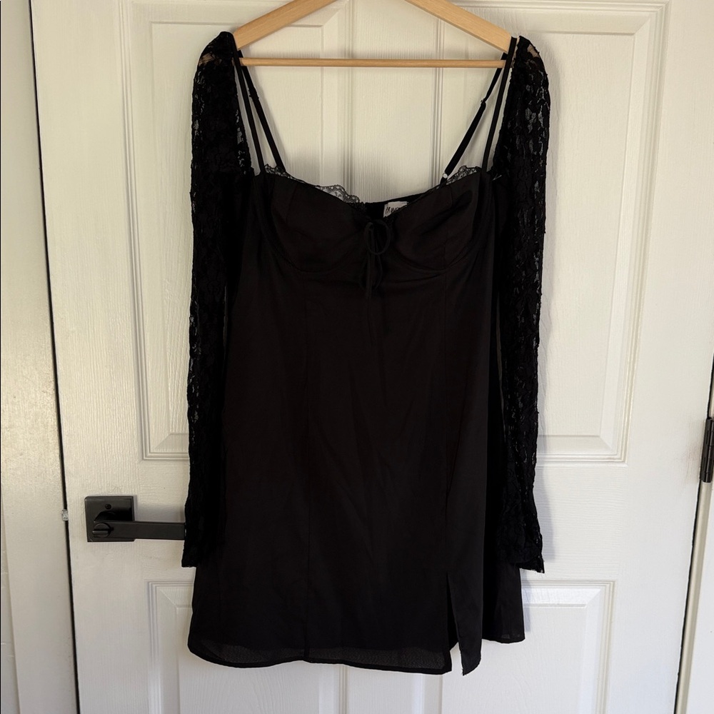 Princess Polly Elegant Black Lace Mini Dress - Picture 3 of 9